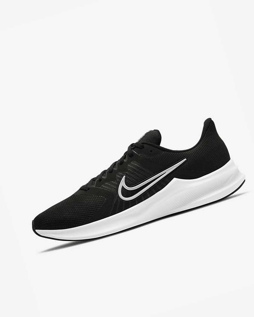 Black / Dark Grey / White Nike Downshifter 11 Men\'s Running Shoes | CA_3286