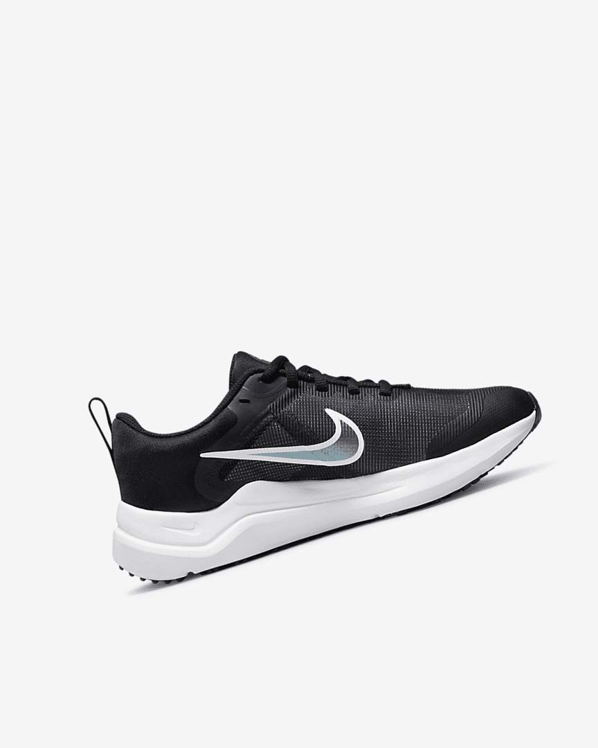 Black / Dark Grey / White Nike Downshifter 12 Girls' Running Shoes | CA_5374