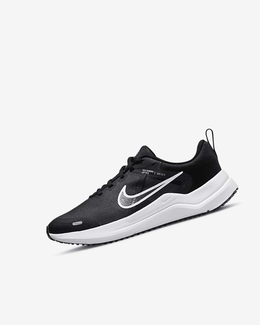 Black / Dark Grey / White Nike Downshifter 12 Boys\' Running Shoes | CA_5540