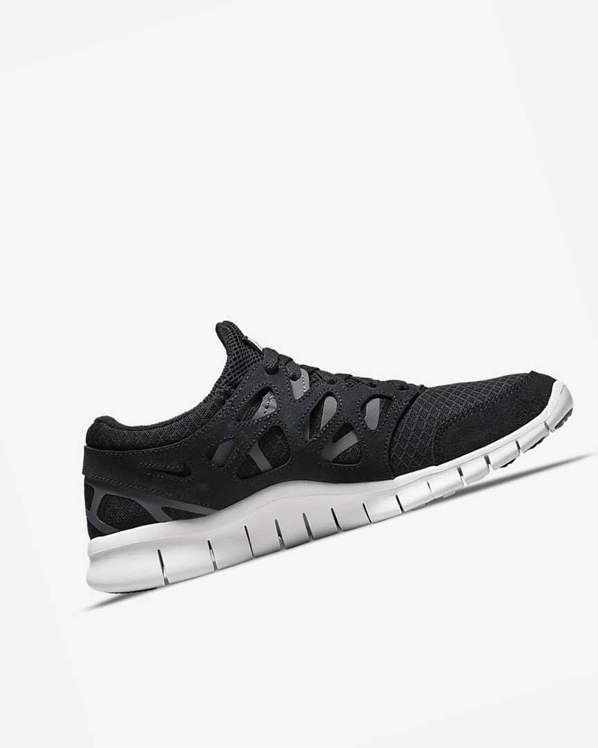Black / Dark Grey / White Nike Free Run 2 Men's Running Shoes | CA_4789