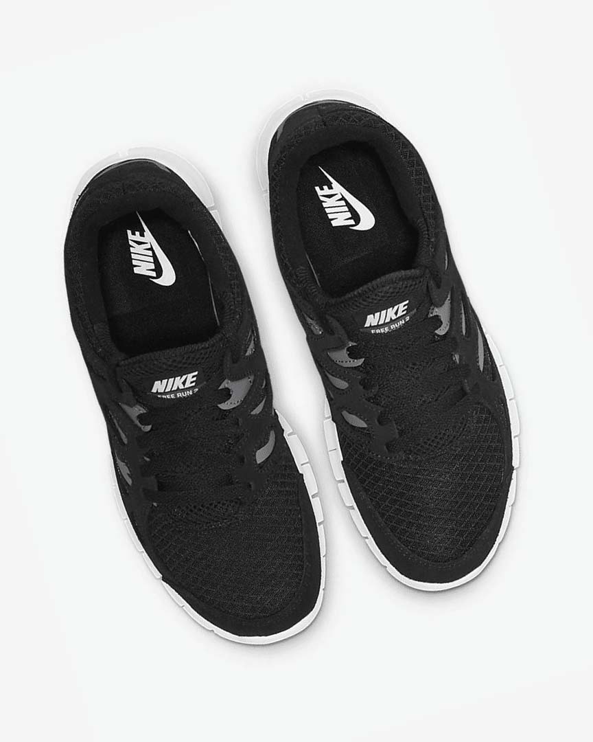 Black / Dark Grey / White Nike Free Run 2 Men's Running Shoes | CA_4789