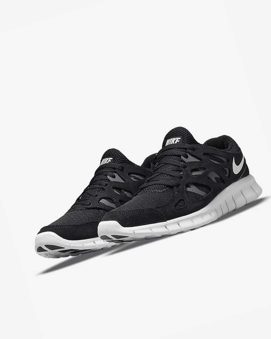 Black / Dark Grey / White Nike Free Run 2 Men's Running Shoes | CA_4789