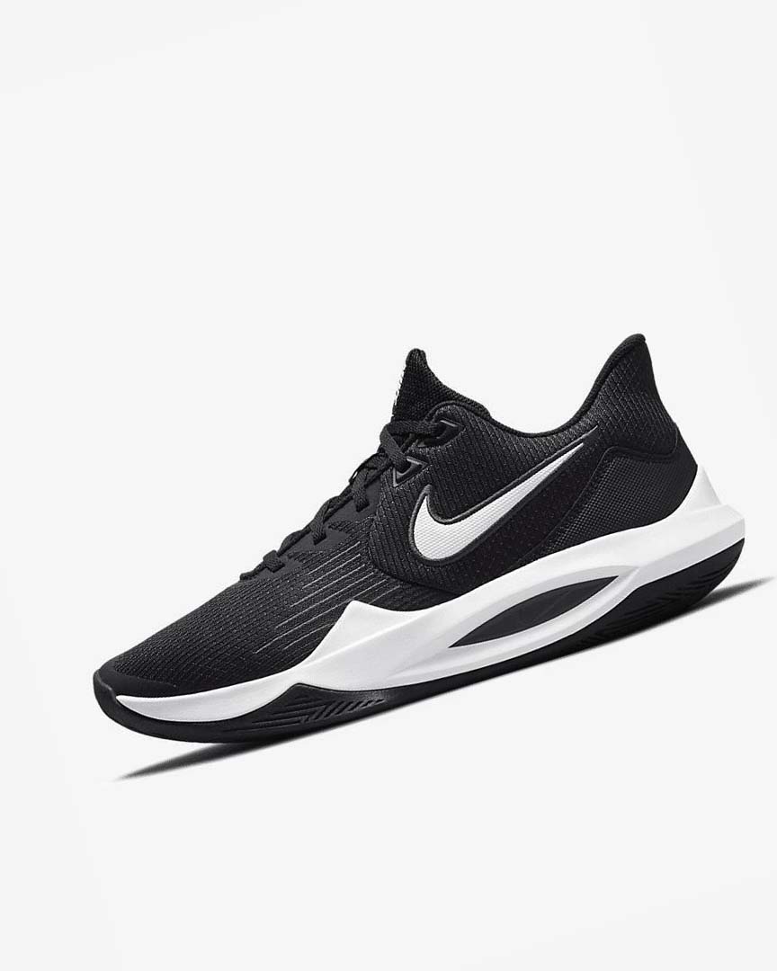 Black / Dark Grey / White Nike Precision 5 Men\'s Basketball Shoes | CA_5171