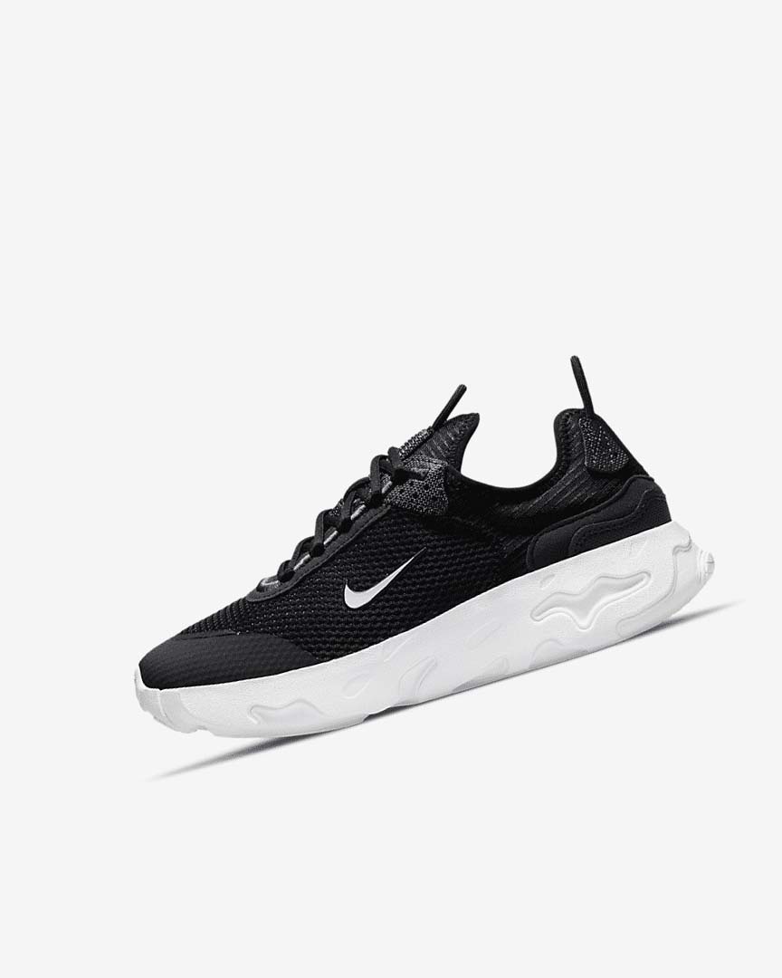 Black / Dark Grey / White Nike React Live Girls\' Sneakers | CA_2283