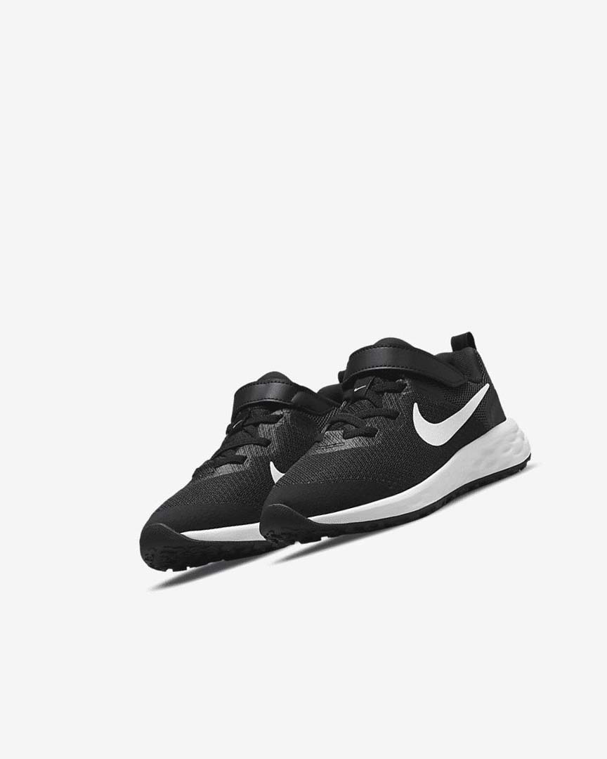Black / Dark Grey / White Nike Revolution 6 Boys' Running Shoes | CA_2589