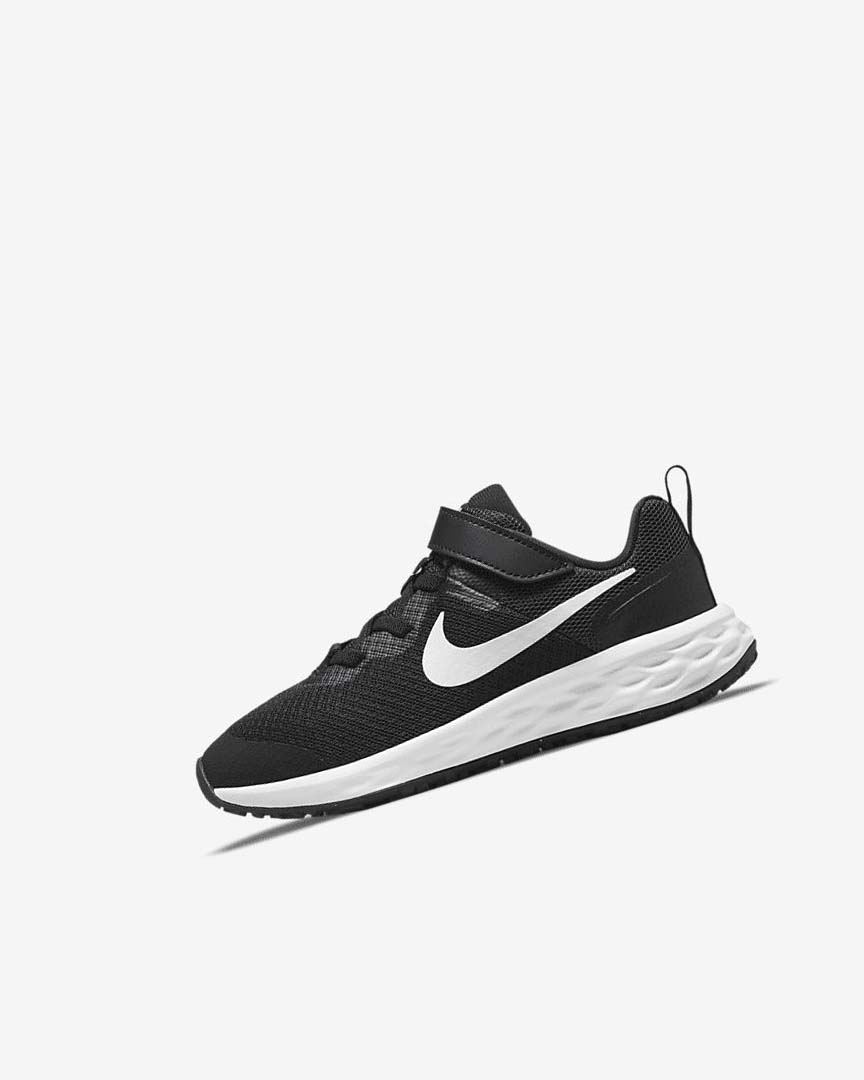 Black / Dark Grey / White Nike Revolution 6 Boys\' Running Shoes | CA_2589