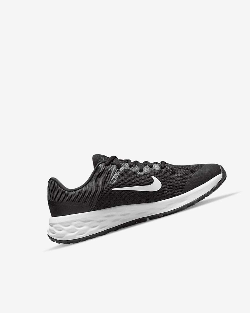 Black / Dark Grey / White Nike Revolution 6 Girls' Running Shoes | CA_3159
