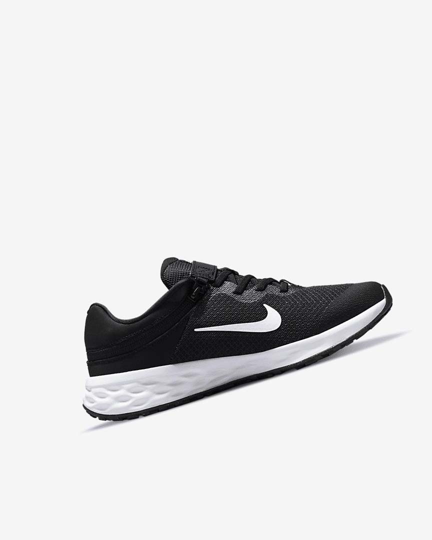 Black / Dark Grey / White Nike Revolution 6 FlyEase Boys' Running Shoes | CA_4678