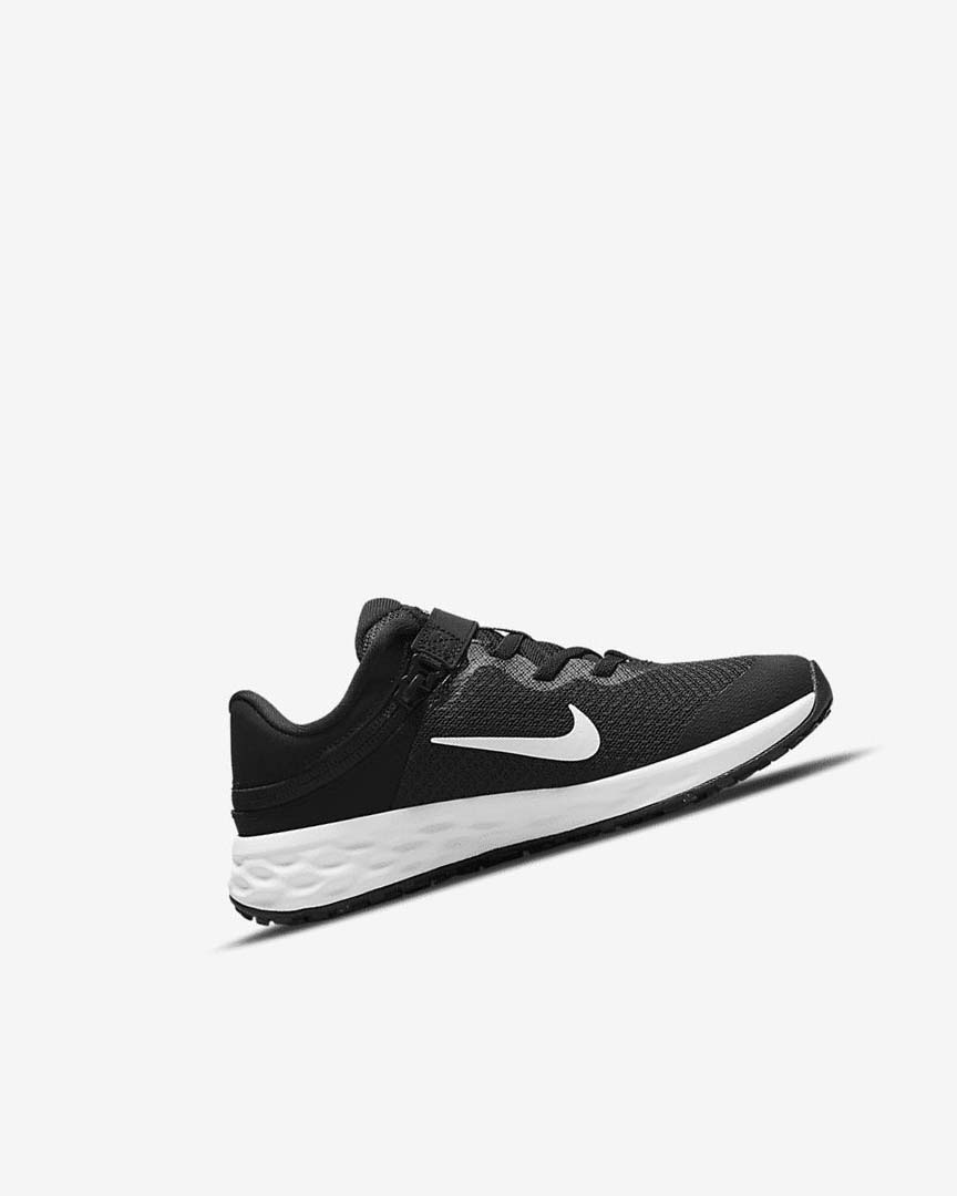 Black / Dark Grey / White Nike Revolution 6 FlyEase Boys' Shoes | CA_4739