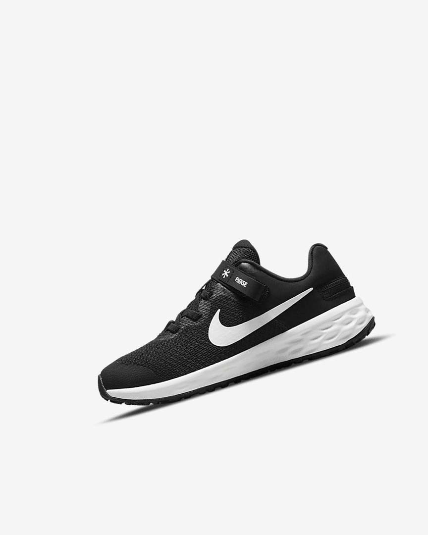 Black / Dark Grey / White Nike Revolution 6 FlyEase Boys\' Shoes | CA_4739