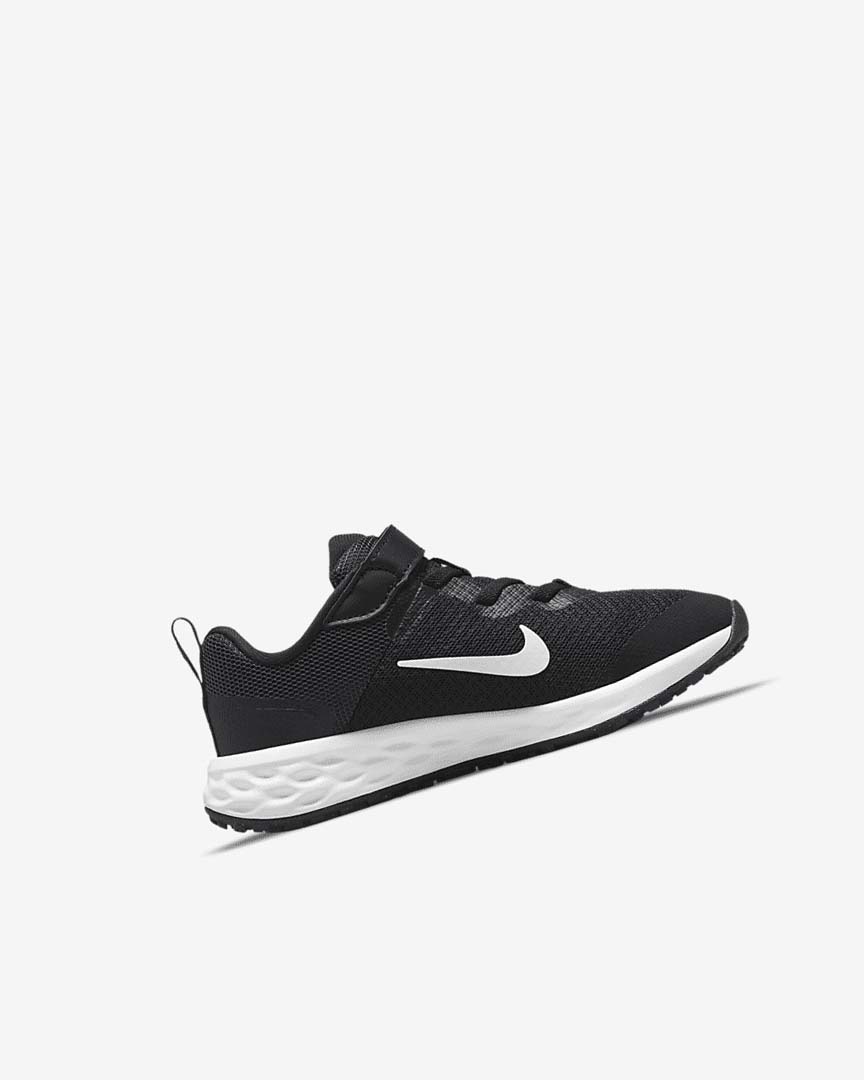 Black / Dark Grey / White Nike Revolution 6 Girls' Running Shoes | CA_5170
