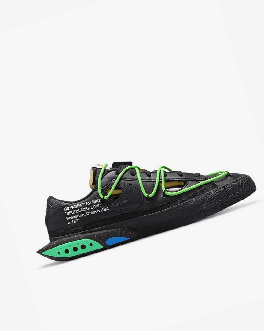 Black / Green / Black Nike Blazer Low '77 x Off-White™ Men's Sneakers | CA_4806