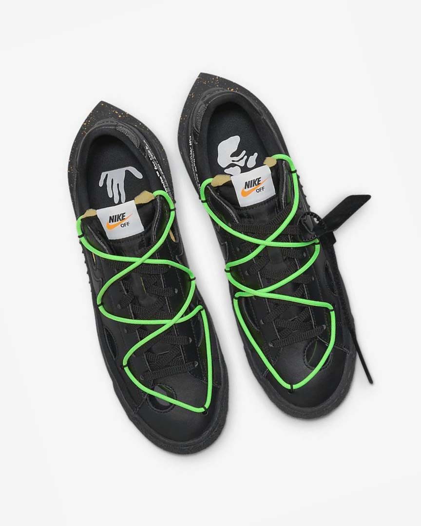 Black / Green / Black Nike Blazer Low '77 x Off-White™ Men's Sneakers | CA_4806