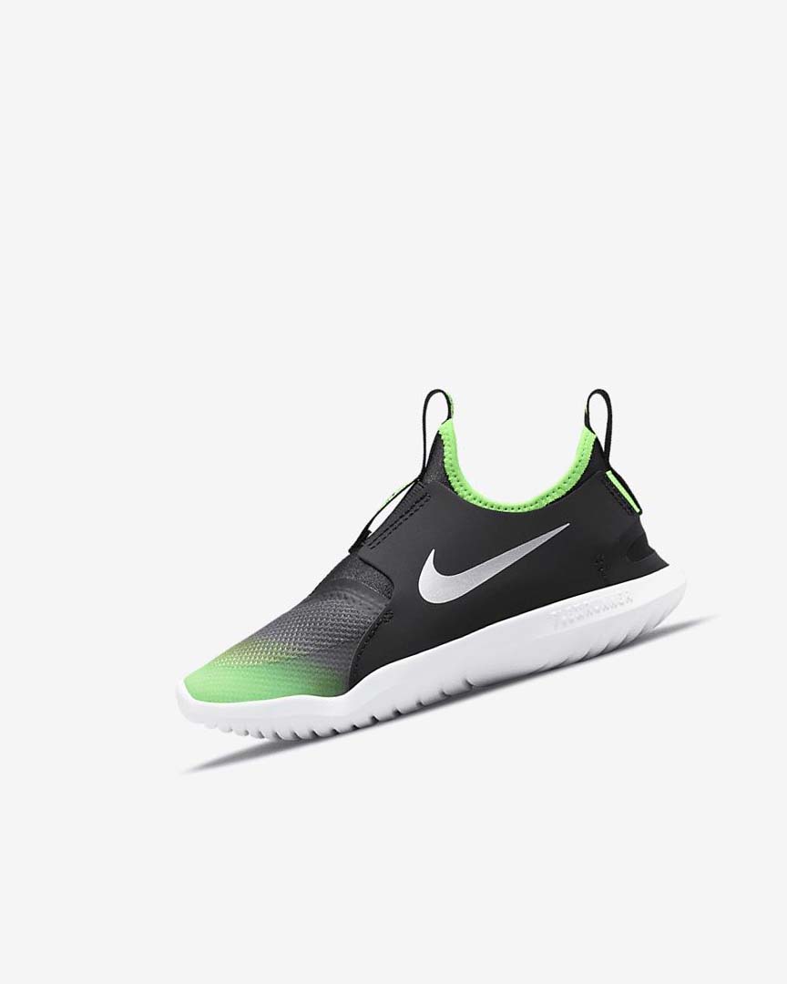 Black / Green Nike Flex Runner Boys\' Shoes | CA_5285