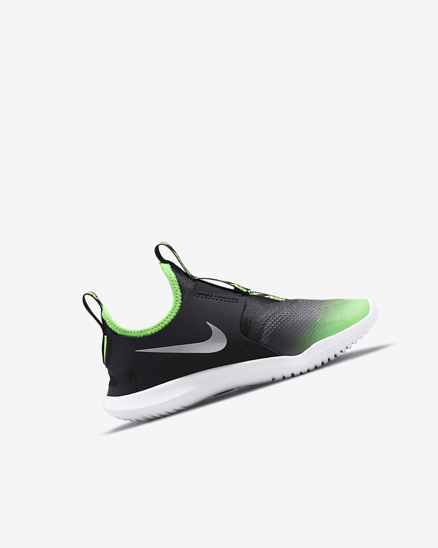 Black / Green Nike Flex Runner Girls' Shoes | CA_5460