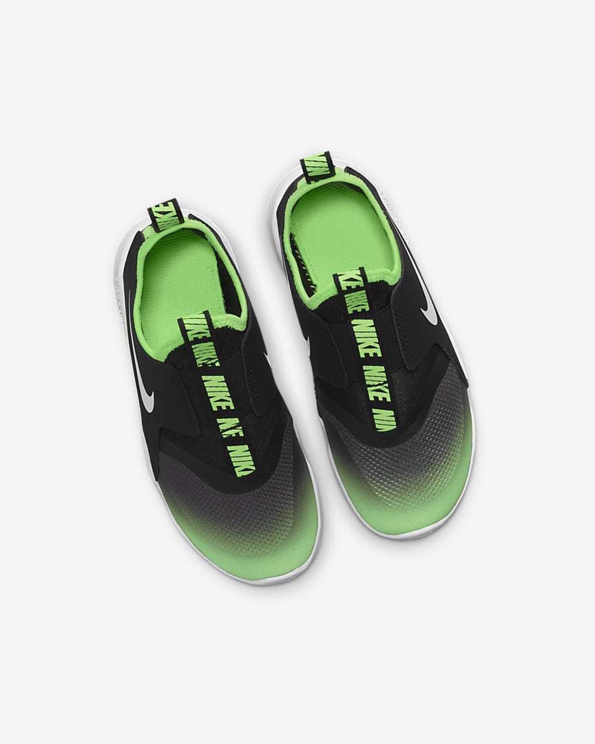 Black / Green Nike Flex Runner Girls' Shoes | CA_5460