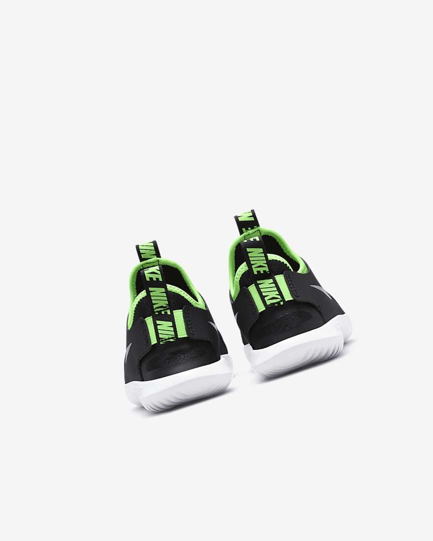 Black / Green Nike Flex Runner Girls' Shoes | CA_5460