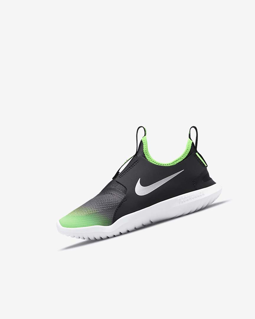 Black / Green Nike Flex Runner Girls\' Shoes | CA_5460