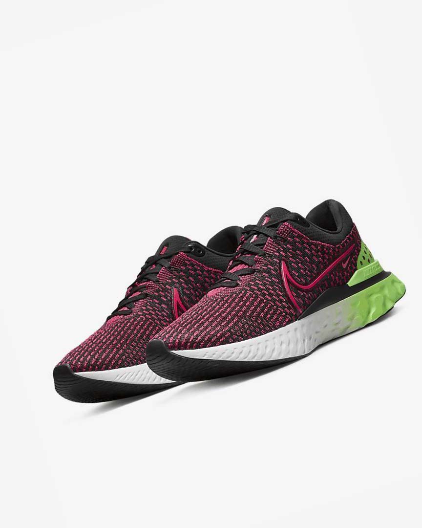 Black / Green / Red / Red Nike React Infinity Run Flyknit 3 Men's Running Shoes | CA_3148