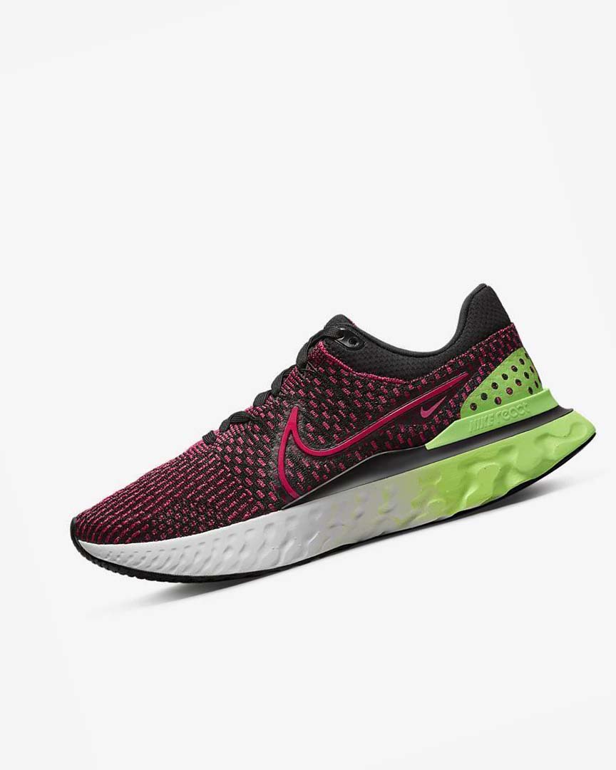 Black / Green / Red / Red Nike React Infinity Run Flyknit 3 Men\'s Running Shoes | CA_3148