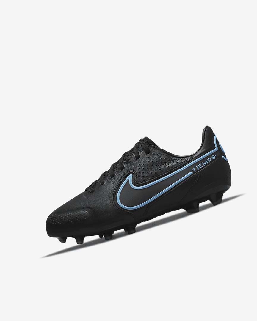 Black / Grey / Black Nike Jr. Tiempo Legend 9 Pro FG Boys\' Soccer Cleats | CA_3250