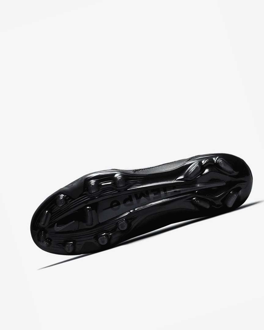 Black / Grey / Black Nike Tiempo Legend 9 Elite FG Men's Soccer Cleats | CA_2448