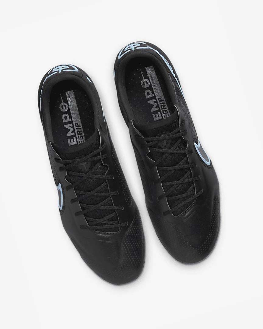 Black / Grey / Black Nike Tiempo Legend 9 Elite FG Men's Soccer Cleats | CA_2448