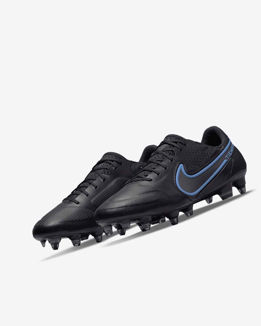 Black / Grey / Black Nike Tiempo Legend 9 Elite SG-Pro AC Women's Soccer Cleats | CA_4676