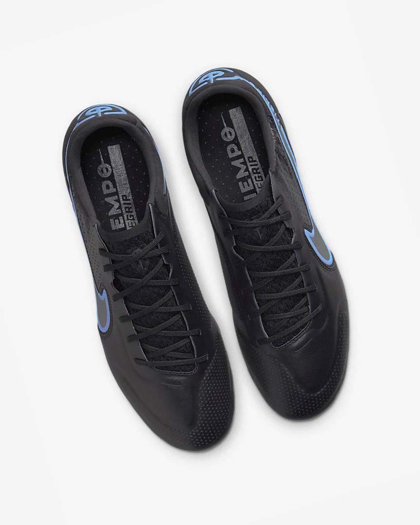 Black / Grey / Blue Nike Tiempo Legend 9 Elite SG-Pro AC Men's Soccer Cleats | CA_2560