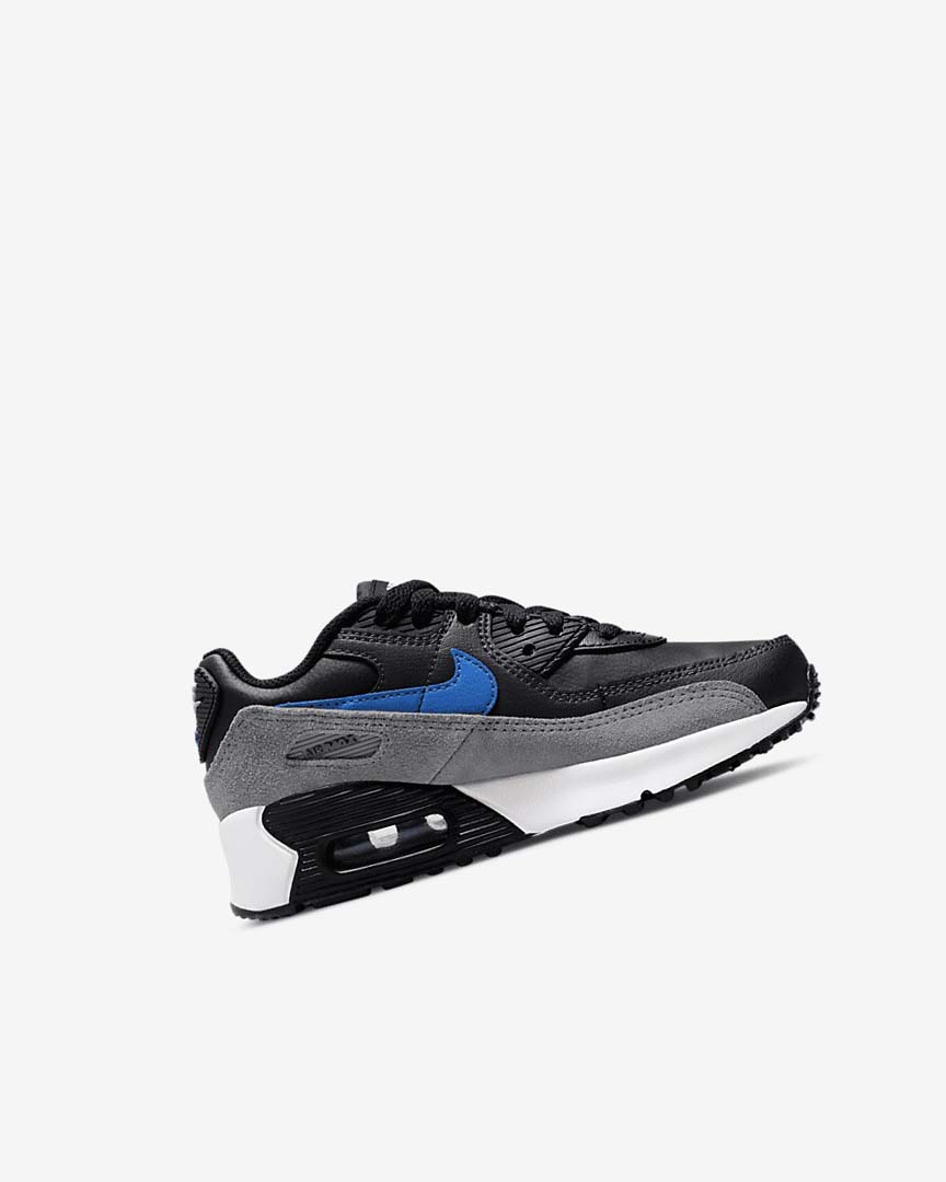 Black / Grey / Dark Grey / Blue Nike Air Max 90 Boys' Casual Shoes | CA_2932