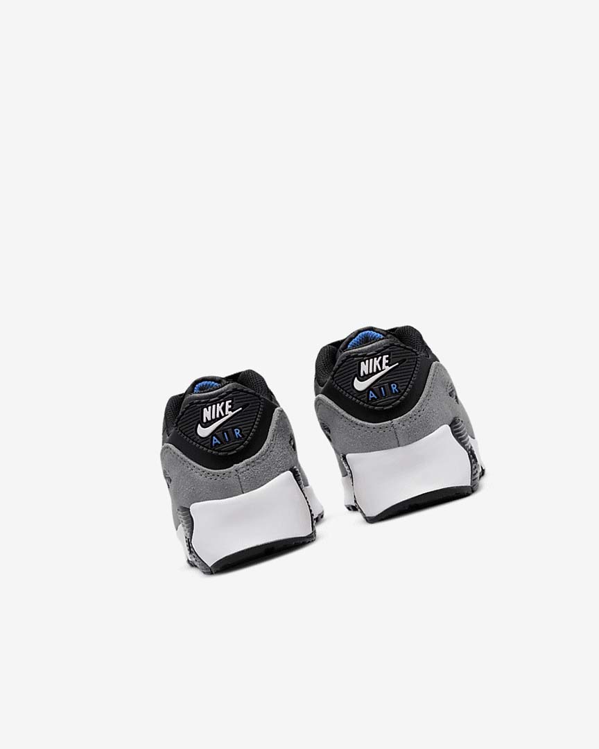 Black / Grey / Dark Grey / Blue Nike Air Max 90 Boys' Casual Shoes | CA_2932