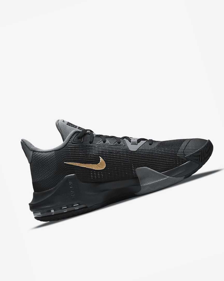 Black / Grey / Dark Grey / Metal Gold Nike Air Max Impact 3 Men's Basketball Shoes | CA_2962