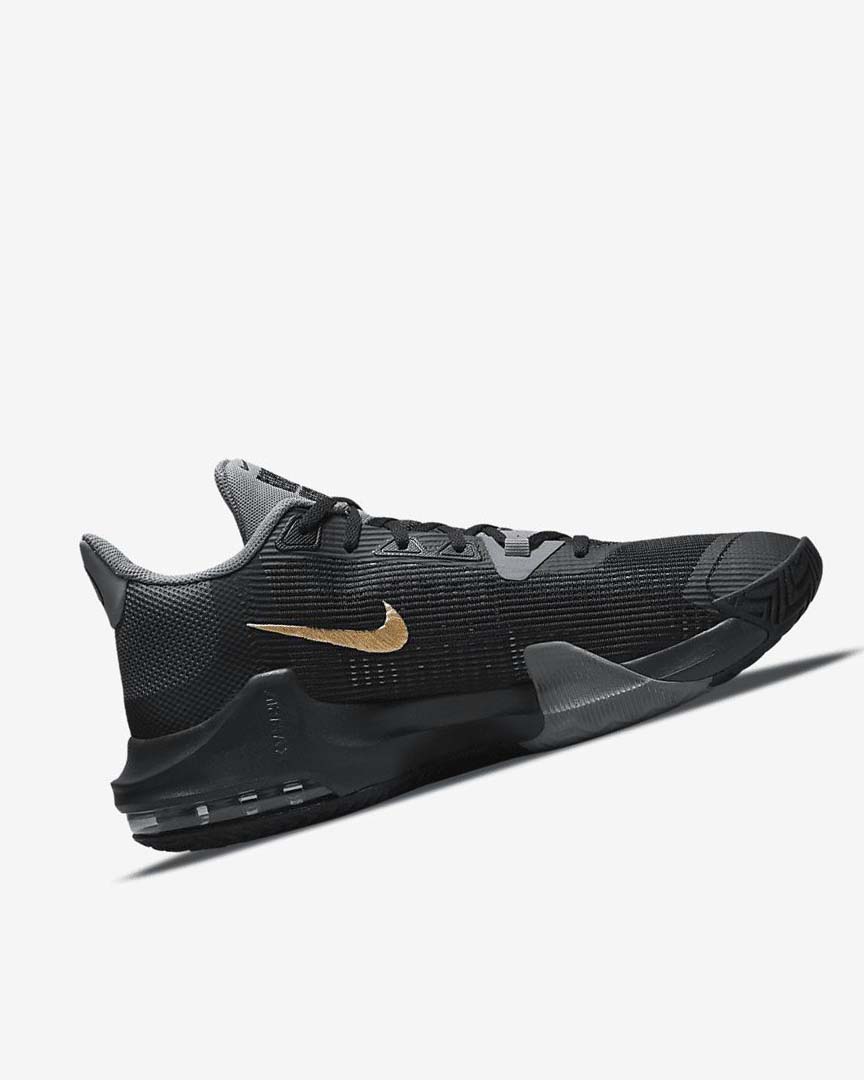 Black / Grey / Dark Grey / Metal Gold Nike Air Max Impact 3 Women's Basketball Shoes | CA_3165