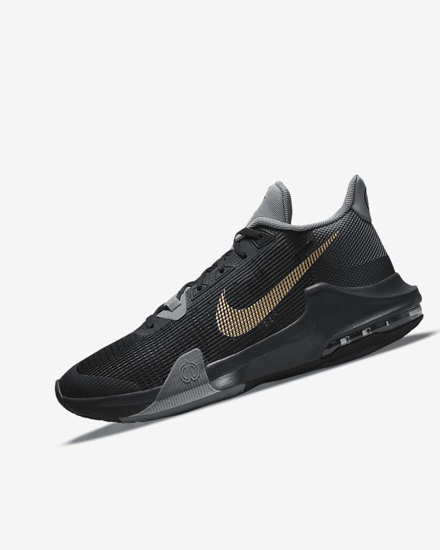 Black / Grey / Dark Grey / Metal Gold Nike Air Max Impact 3 Women\'s Basketball Shoes | CA_3165
