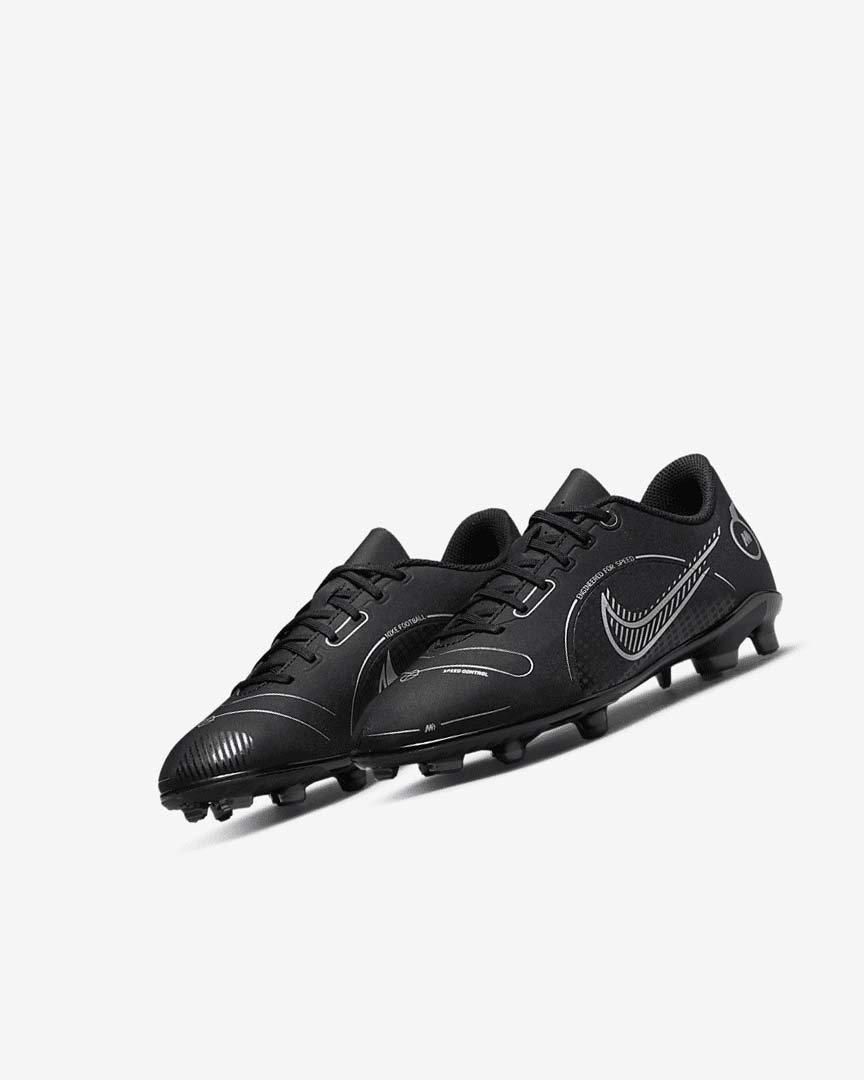 Black / Grey / Metal Silver Nike Jr. Mercurial Vapor 14 Club MG Girls' Soccer Cleats | CA_2479