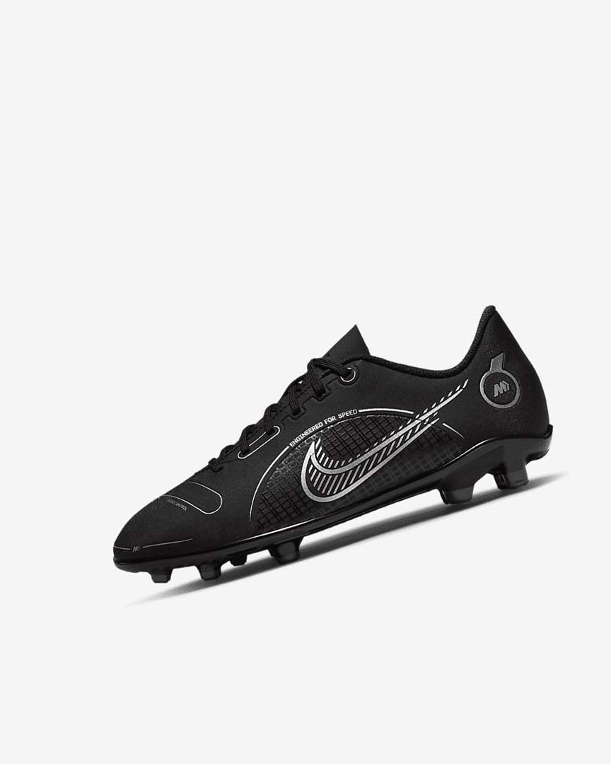 Black / Grey / Metal Silver Nike Jr. Mercurial Vapor 14 Club MG Girls\' Soccer Cleats | CA_2479