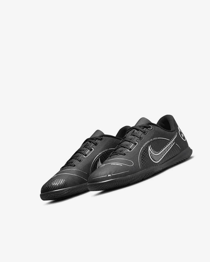 Black / Grey / Metal Silver Nike Jr. Mercurial Vapor 14 Club IC Boys' Soccer Shoes | CA_4907