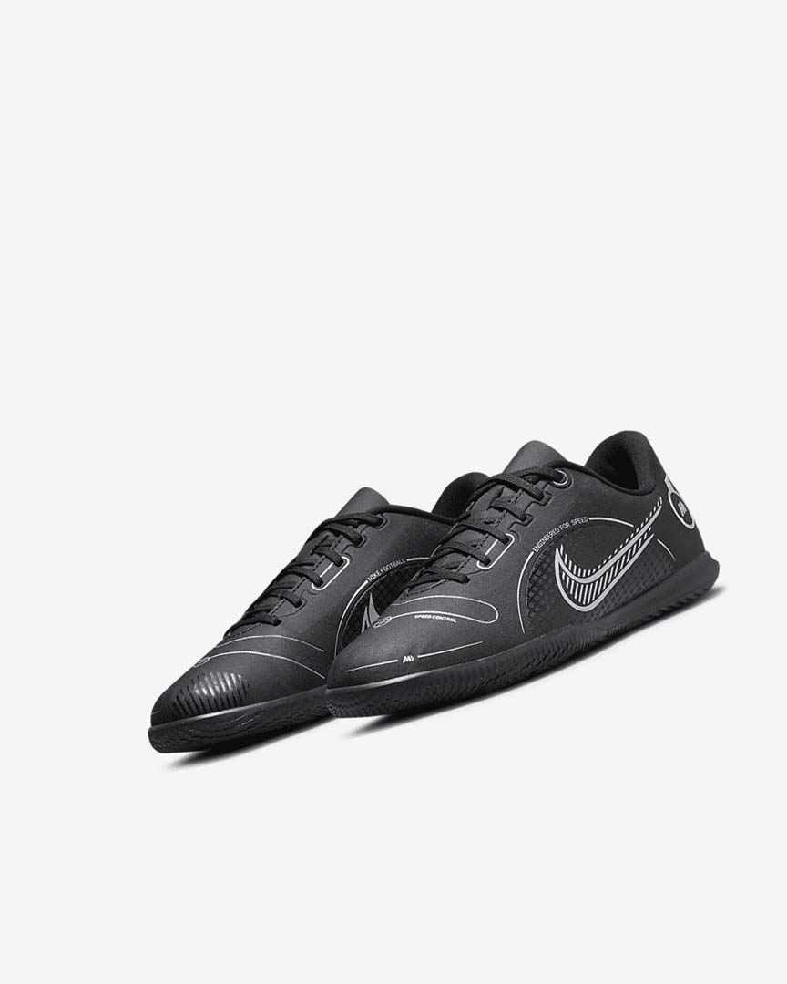 Black / Grey / Metal Silver Nike Jr. Mercurial Vapor 14 Club IC Girls' Soccer Shoes | CA_4950