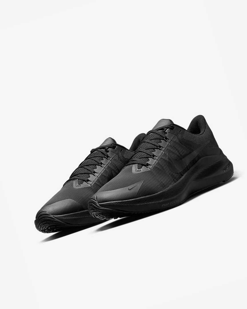 Black / Grey Nike Winflo 8 Men's Running Shoes | CA_5404