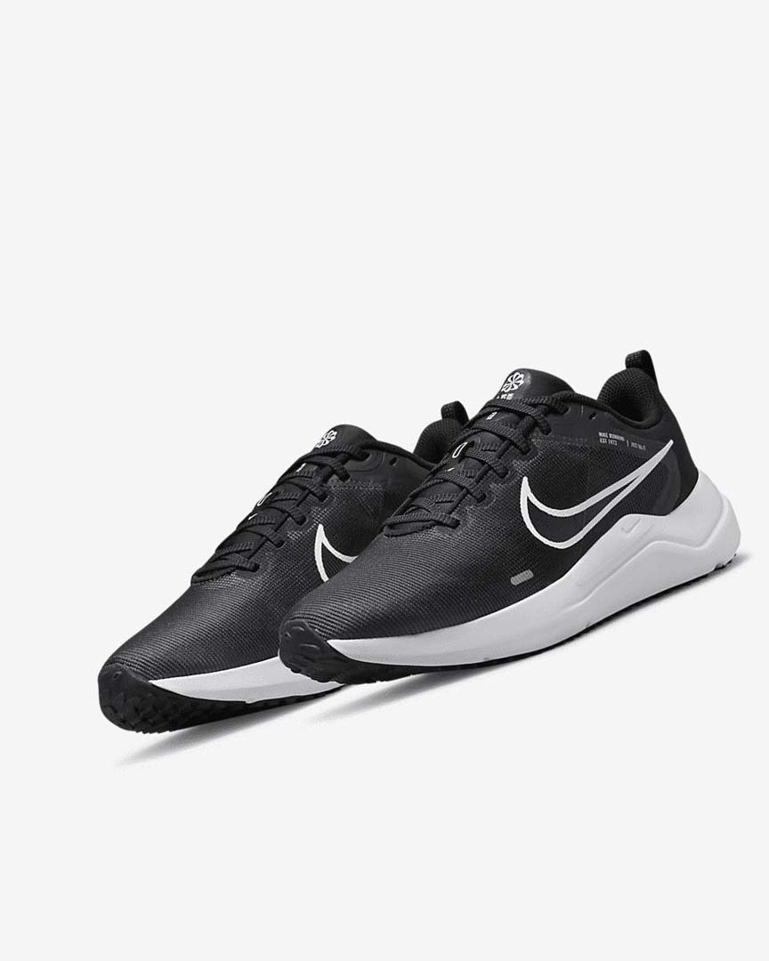 Black / Grey / Platinum / White Nike Downshifter 12 Women's Running Shoes | CA_2260