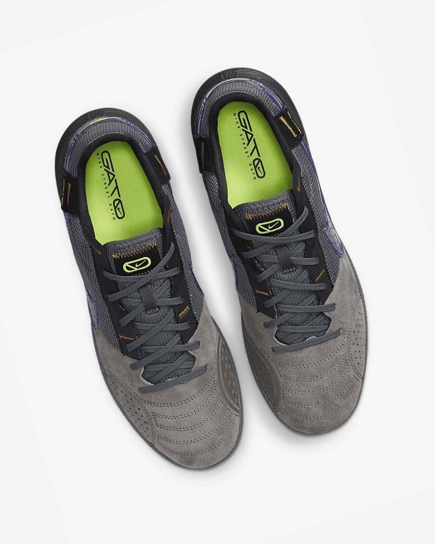 Black / Grey / Purple Nike Streetgato Men's Soccer Shoes | CA_2445