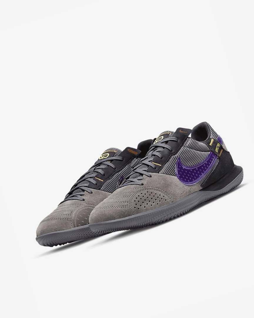 Black / Grey / Purple Nike Streetgato Men's Soccer Shoes | CA_2445