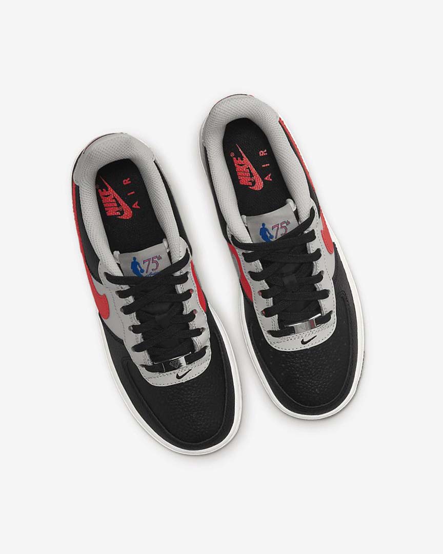 Black / Grey / Red Nike Air Force 1 EMB Girls' Sneakers | CA_5503