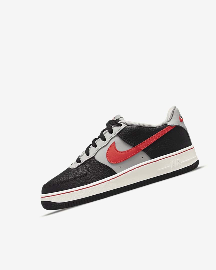 Black / Grey / Red Nike Air Force 1 EMB Girls\' Sneakers | CA_5503