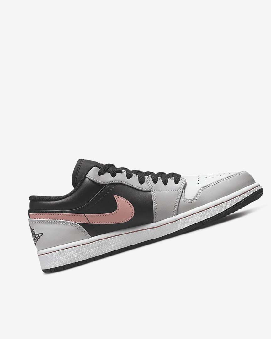 Black / Grey / White / Coral Nike Air Jordan 1 Low Men's Sneakers | CA_5463