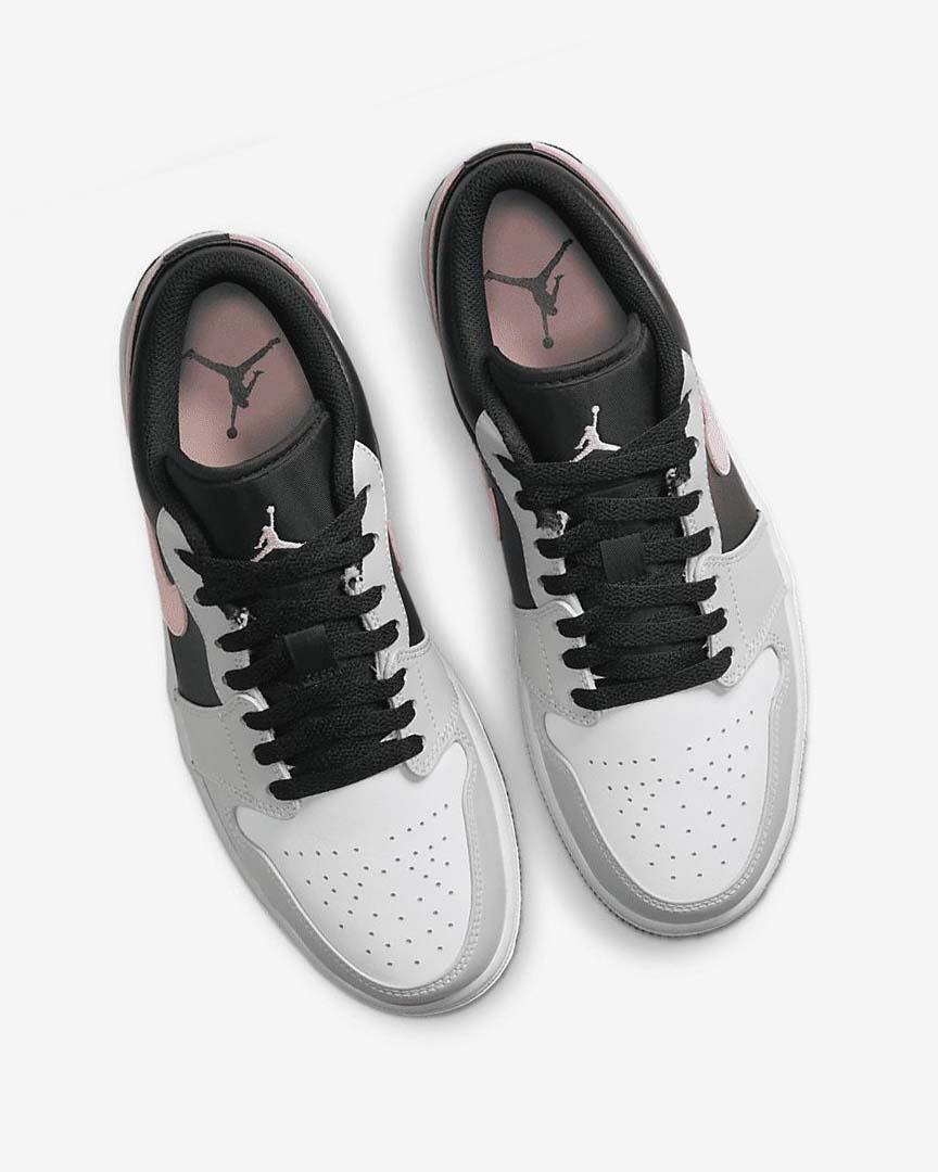 Black / Grey / White / Coral Nike Air Jordan 1 Low Men's Sneakers | CA_5463
