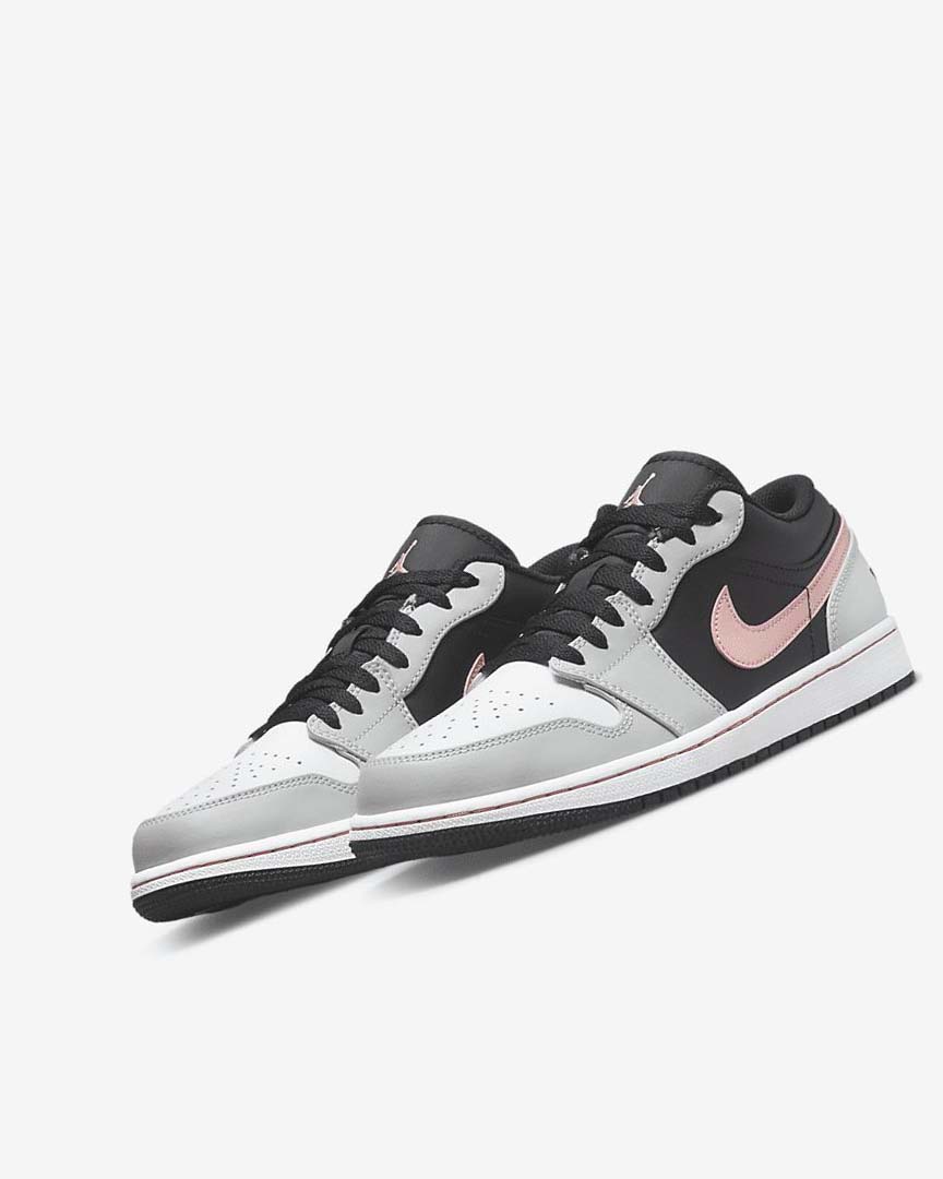 Black / Grey / White / Coral Nike Air Jordan 1 Low Men's Sneakers | CA_5463