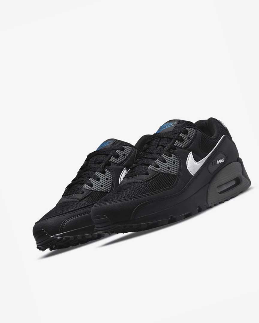 Black / Grey / White Nike Air Max 90 Men's Casual Shoes | CA_4691