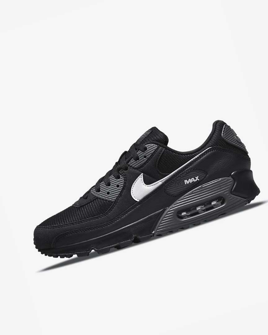 Black / Grey / White Nike Air Max 90 Men\'s Casual Shoes | CA_4691