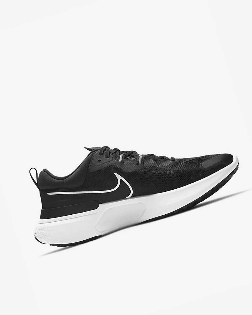 Black / Grey / White Nike React Miler 2 Men's Running Shoes | CA_5398